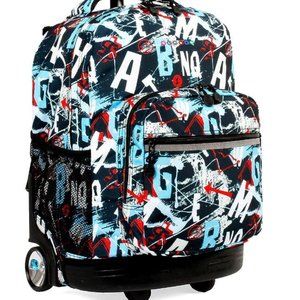 J World New York Sunrise Kids Rolling Backpack for Girls Boys Teen